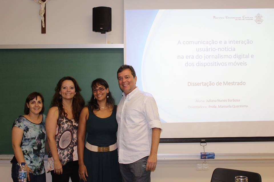 Banca de dissertação de mestrado de Juliana Nunes, na PUC-Rio.